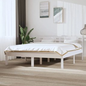 3104219 vidaXL Cadru de pat, alb, 140x200 cm, lemn masiv de pin