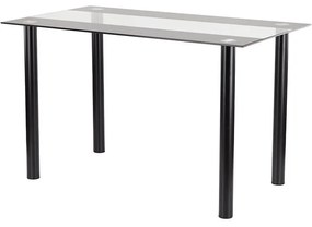 Masă de dining pătrată Riona 120 cm din sticlă neagră