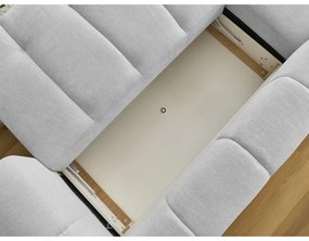 Colțar gri deschis extensibil/cu spațiu de depozitare (cu colț pe partea stângă/cu șezlong) Fuji – Bobochic Paris