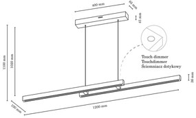 Spot-Light 1519674 - Lustră LED reglabilă suspendată pe cablu SMAL 2xLED/22,5W/230V