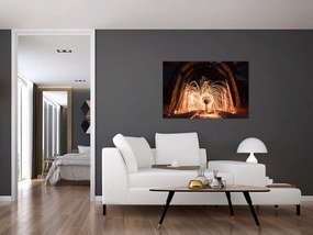 Tablou - Show de lumini deasupra șinelor (90x60 cm)