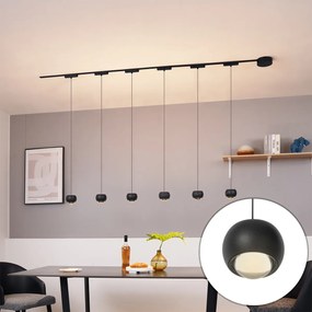 Sistem de iluminat modern pe șină cu 6 pendule negre monofazat - Magnetic Lance