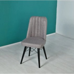 Set masa extensibila cu 6 scaune tapitate Homs cargold 250-30051 negru- gri 170 x 80 cm