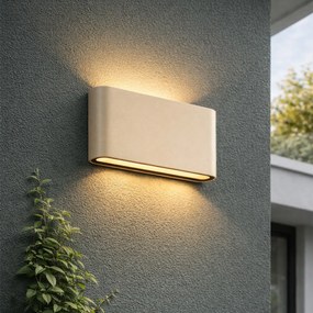 Lampă modernă de perete pentru exterior bej 17,5 cm incl. LED IP65 - Batt