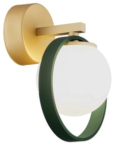 Aplica de perete design modern Saturnia auriu, verde