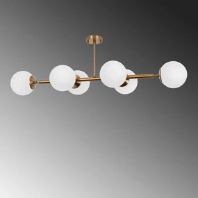 Plafonieră albă/aurie cu abajur din sticlă 40x110 cm Fazli – Opviq lights