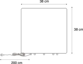 Lampă de exterior inteligentă albă 38 cm pătrat inclusiv LED A60 IP44 - Nura