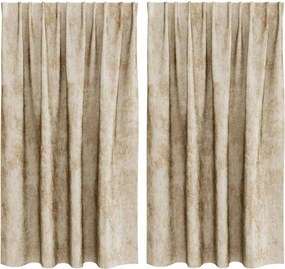vidaXL Cortine din catifea cu perdele 2 pcs Crem 140 x 140 cm Catifea