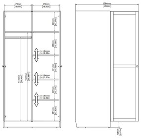 Șifonier alb 99x200x62 cm Billund – Tvilum