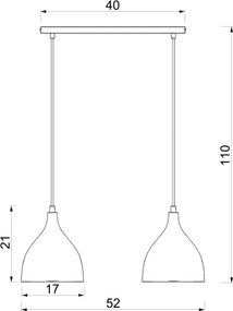 Lustră pe cablu NOAK CLASSIC 2xE27/15W/230V, crem