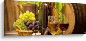 Tablou - Vinuri (cu ceas) (90x30 cm)