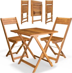 Mobilier de balcon VITEK, 1+2, maro natural Casaria