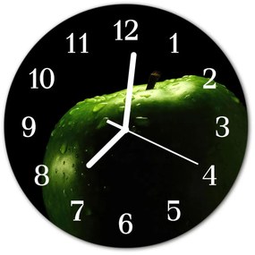 Ceas de perete din sticla rotund Apple Green