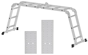 Scara articulata cu 12 trepte, metal, argintiu, Songmics