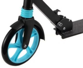 Trotineta copii si adolescenti NOVOKIDS™ Cool Boy, Maxim 100 kg, Functie Super Brake, Suspensie fata, Diametru roata 200 mm, Albastru