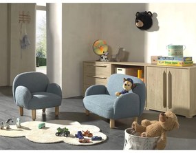 Canapea pentru copii bej cu tapițerie din țesătură bouclé 89 cm Rocky – Vipack