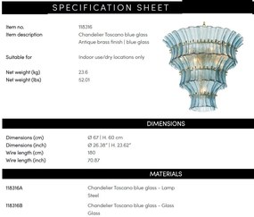Candelabru LUX design deosebit Toscano albastru