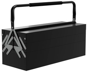 DURHAND Cărucior de scule, cutie de scule cu 3 etaje, din oțel, 56 lungime x 20 lățime x 41 înălțime cm, negru | Aosom Romania