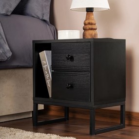 Noptieră Glimmer Wood Black