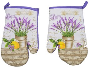 Set 2 manusi alb-violet cu magnet LAVEN CARE
