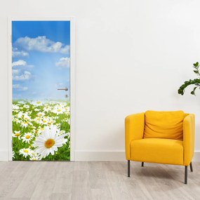 Fototapet pentru ușă - Lunca înflorită cu margarete (95x205cm)