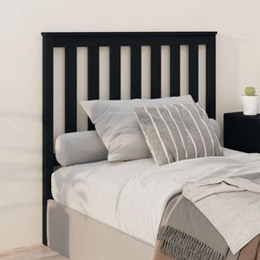 818509 vidaXL Tăblie de pat, negru, 106x6x101 cm, lemn masiv de pin