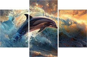 Tablou - Delfin, ilustrații (90x60 cm)