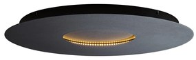 Plafonieră modernă neagră 60cm incl. LED cu 3 trepte de intensitate luminoasă - Morning