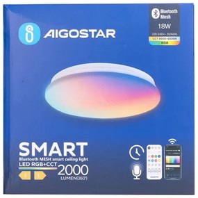 Plafonieră LED RGBW pentru baie Aigostar LED/18W/230V IP44 + telecomandă