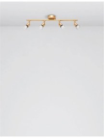 Plafonirea cu 4 spoturi design minimalist LUP aurie