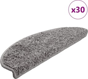 vidaXL Covorașe pentru scări, 30 buc., 65x21x4 cm, gri, semirotunde, mari