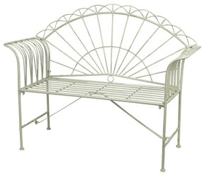 Banca de gradina, verde, din metal, aspect vintage