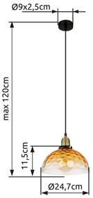 Pendul design decorativ SALVY D-24,7cm negru/chihlimbar