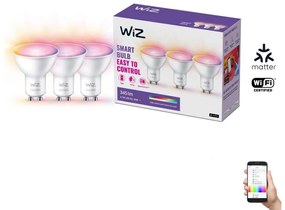 SET 3x bec LED RGBW dimabil GU10/4,7W/230V 2200-6500K CRI 90 Wi-Fi WiZ