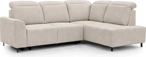 Colțar extensibil Magnis L cu șezlong pe dreapta - țesătură cremă Ado 1601