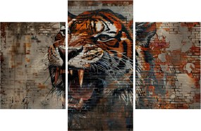 Tablou - Tigru din Cărămizi (90x60 cm)