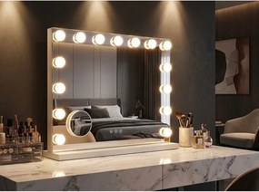 Oglindă de perete cu led/cu raft 55x43 cm Hollywood – Mauro Ferretti