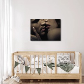Tablou pe sticlă - Sărutul (70x50 cm)