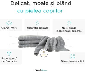 Prosop pentru copii LINEA 30x50 cm antracit, 100% bumbac