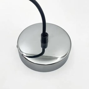 Lustră suspendată pe cablu FLO 1xE27/15W/230V crom lucios/abajur din sticlă transparentă