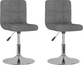 vidaXL Scaune de bucătărie pivotante, 2 buc., gri deschis, textil