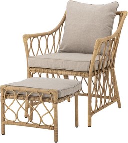 Set fotoliu și taburet din polirattan, L66×H82×W72 cm, „Belluce"