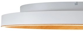 Plafonieră de design albă cu lemn 60cm incl. LED cu comutator cu 3 căi - Ingo