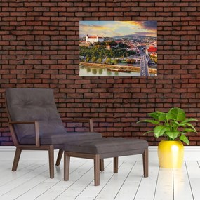 Tablou pe sticlă - Panorama bratislavei, Slovacia (70x50 cm)