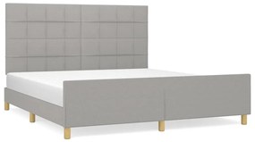 3125065 vidaXL Cadru de pat cu tăblie, gri deschis, 160x200 cm, textil