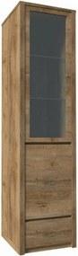 Vitrina MONTANA W1D, stejar lefkas inchis, PAL laminat/canturi PVC/sti