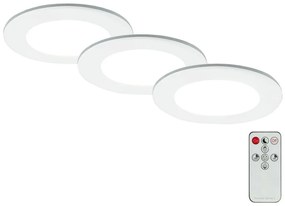 SET 3x corp de iluminat LED încastrat pentru baie LED/4,8W/230V IP44 Briloner + telecomandă