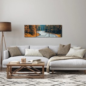 Tablou - Drumul cu serpentine (cu ceas) (90x30 cm)