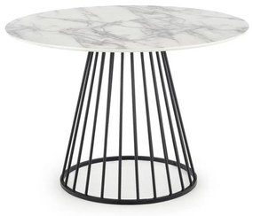 Masă de dining SEREIN, decor marmură albă/negru
