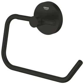 Suport hartie igienica negru mat fara aparatoare Grohe Essentials